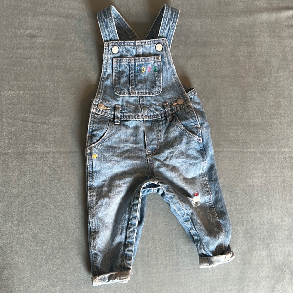 Old Navy Denim overalls 12-18M